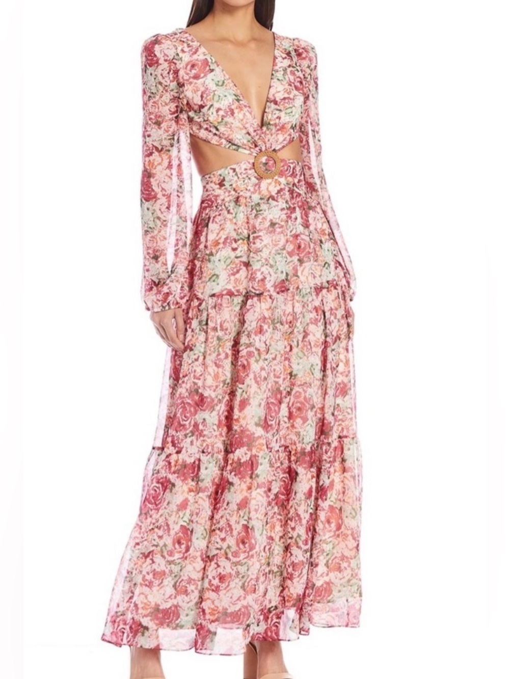NWT Gianni Bini Floral Cut out Maxi Dress Size 6